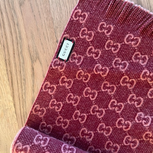 NWT Gucci Reversible Wool Logo Scarf - Picture 3 of 4